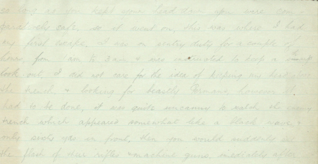 Letter from the front from Private Edward Henry Cecil Stewart; source: The National Archives, UK